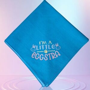 Blue 'I'm a Little Eggstra' Bandana